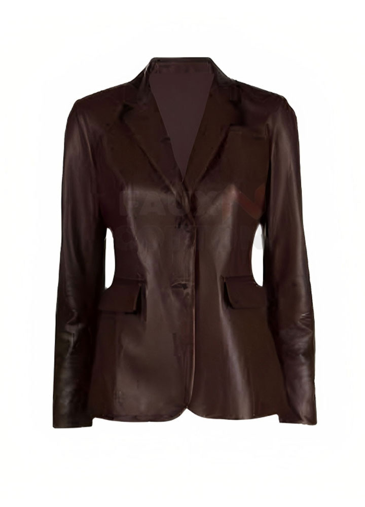 Succession Season 4 Sarah Snook (Shiv Roy) Leather Blazer